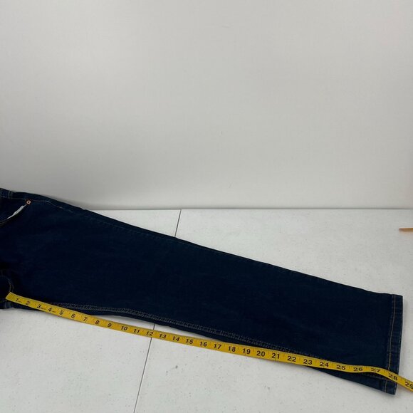 Levi's Men 505 Regular Fit Jeans 38 Dark Wash Stretch Denim Zip Fly - Picture 6 of 12